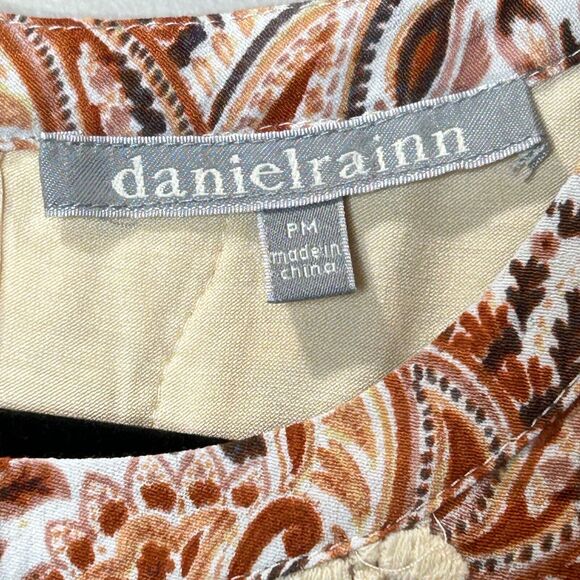 Daniel Rainn Stitch Fix Mixed Media Top Sleeveless Lace Brown Cream Women PM NWT - Picture 2 of 12